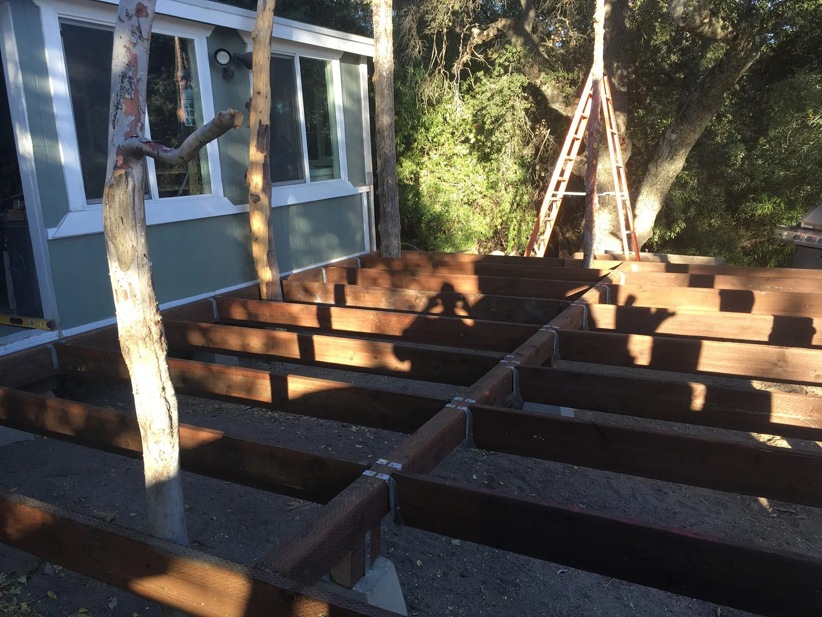 Phase 3 precision floor joists and multi-level staircase framing in Alpine CA